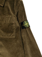 Camicia per bambino Stone Island Junior verde in velluto a coste con distintivo della bussola K2S161200003S0199 V0054 STONE ISLAND KIDS 
