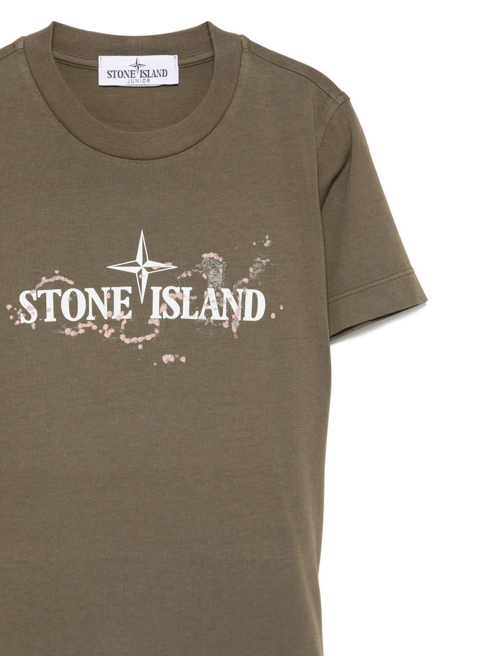 T-shirt per bambino Stone Island Junior verde con stampa del logo K2S162100010S0259 V0054 STONE ISLAND KIDS 