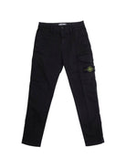 Cargo per bambino Stone Island Junior nero con tasche K2S163100004S0198 V0129 STONE ISLAND KIDS 