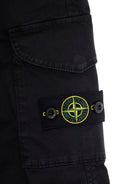 Cargo per bambino Stone Island Junior nero con tasche K2S163100004S0198 V0129 STONE ISLAND KIDS 