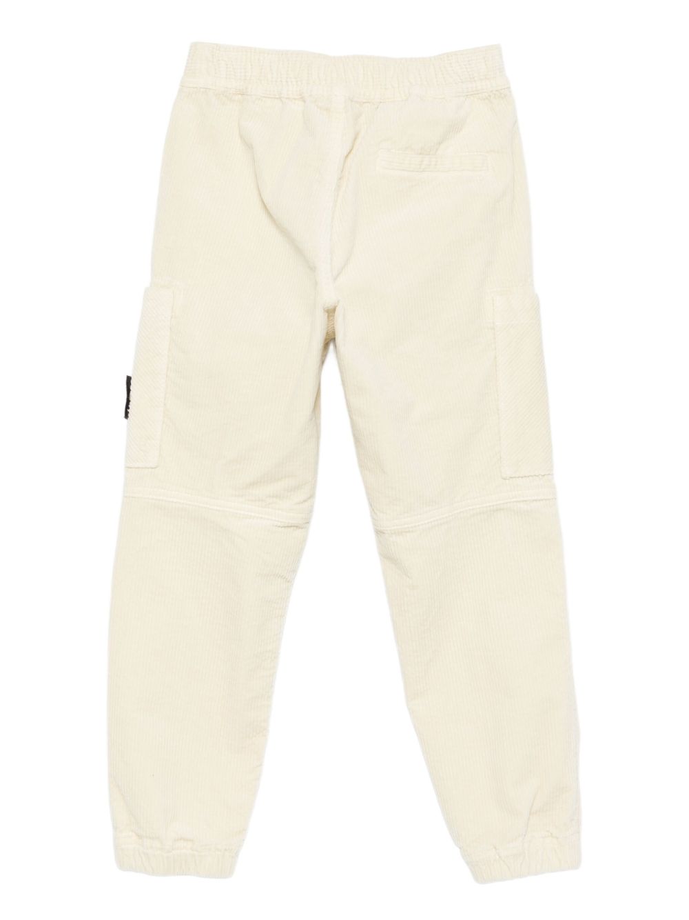 Pantaloni per bambino Stone Island Junior beige in velluto a coste con tasche applicate K2S163100005S0199 V0093 STONE ISLAND KIDS 