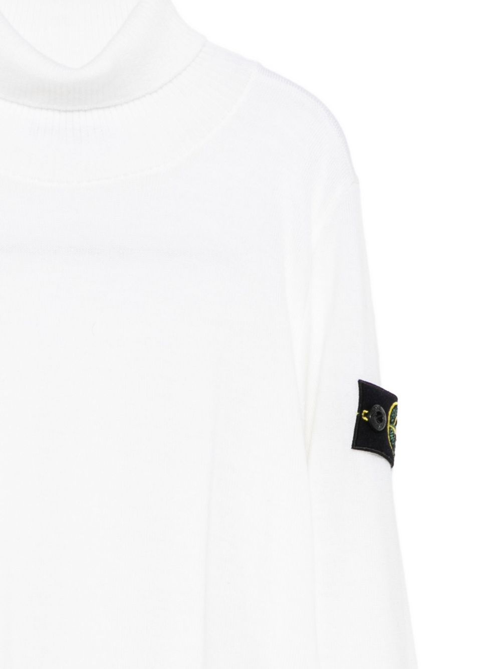 Maglione per bambino Stone Island Junior bianco a collo alto con logo e toppa K2S165100017S0C04 V0099 STONE ISLAND KIDS 
