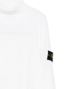 Maglione per bambino Stone Island Junior bianco a collo alto con logo e toppa K2S165100017S0C04 V0099 STONE ISLAND KIDS 