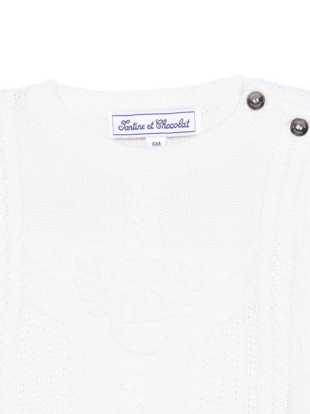 Maglione per neonato Tartine Et Chocolate bianco con maglia a trecce CB18071 13 TArtine & Chocolat KIDS 