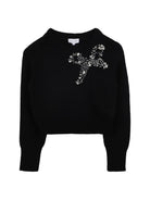 Maglione per bambina Marc Jacobs Kids nero con decorazione con perline W60569 09B THE MARC JACOBS KIDS 