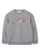 Felpa per bambina Marc Jacobs Kids grigia con logo e paillettes W60570 A35 THE MARC JACOBS KIDS 