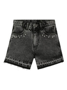 Shorts per bambina Marc Jacobs Kids in denim grigio con decorazione W60597 09B THE MARC JACOBS KIDS 