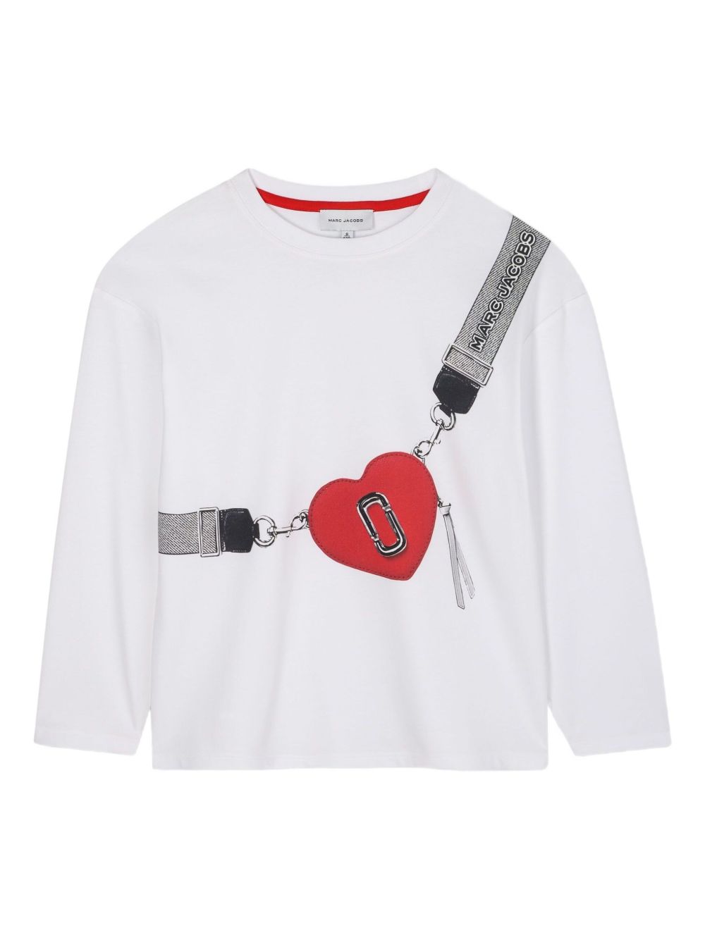 T-shirt a maniche lunghe per bambina Marc Jacobs Kids bianca con stampa grafica a cuore W60611 10P THE MARC JACOBS KIDS 