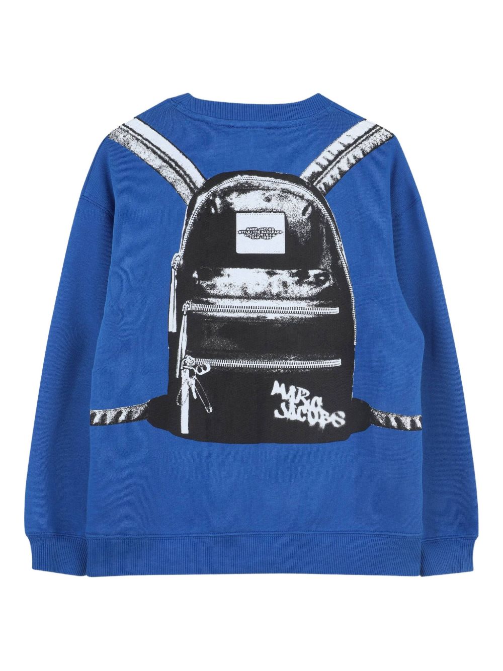 Felpa per bambino Marc Jacobs Kids blu con stampa grafica zaino W60698 872 THE MARC JACOBS KIDS 