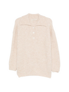 Maglione per donna The New Society beige con colletto a polo AW25WPO6C42 MOONLIGHT WHITE THE NEW SOCIETY KIDS 