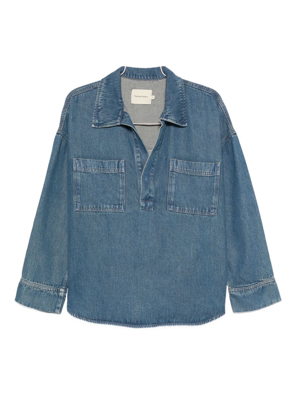Camicia per donna The New Society denim con colletto classico AW25WSH11C7 BLUE DENIM THE NEW SOCIETY KIDS 