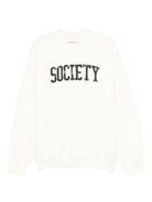 Felpa per donna The New Society bianco con stampa logo sul davanti AW25WSWT5C42 MOONLIGHT WHITE THE NEW SOCIETY KIDS 