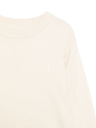 Felpa per bambino TRUSSARDI JUNIOR écru girocollo con logo ricamato TBA25011MA NEW ECRU TRUSSARDI KIDS 
