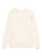 Felpa per bambino TRUSSARDI JUNIOR écru girocollo con logo ricamato TBA25011MA NEW ECRU TRUSSARDI KIDS 