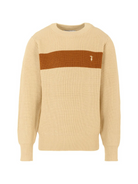 Maglione per bambino Trussardi Junior beige con decorazione sul davanti TBA25019MA BROWN RICE TRUSSARDI KIDS 