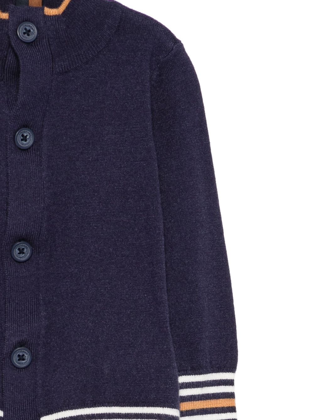 Cardigan per neonato TRUSSARDI JUNIOR blu con polsini a righe TIA25077MA PEACOAT TRUSSARDI KIDS 