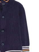 Cardigan per neonato TRUSSARDI JUNIOR blu con polsini a righe TIA25077MA PEACOAT TRUSSARDI KIDS 