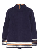 Cardigan per neonato TRUSSARDI JUNIOR blu con polsini a righe TIA25077MA PEACOAT TRUSSARDI KIDS 