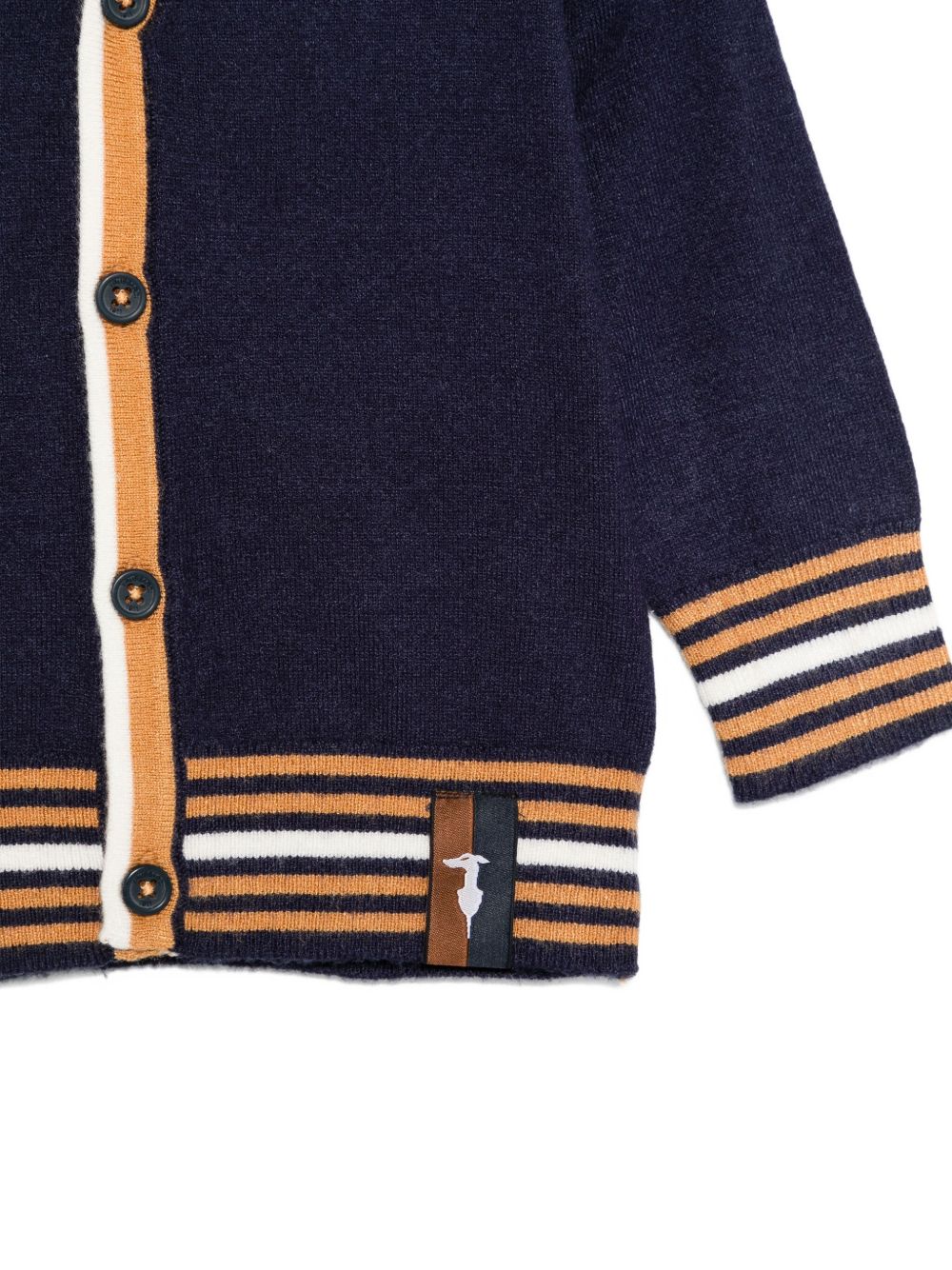 Cardigan per neonato TRUSSARDI JUNIOR blu con dettaglio a righe TIA25078CD PEACOAT TRUSSARDI KIDS 