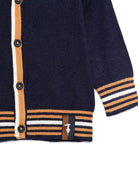 Cardigan per neonato TRUSSARDI JUNIOR blu con dettaglio a righe TIA25078CD PEACOAT TRUSSARDI KIDS 