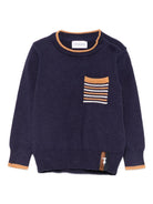 Maglione per neonato TRUSSARDI JUNIOR blu con dettaglio a righe TIA25079MA PEACOAT TRUSSARDI KIDS 