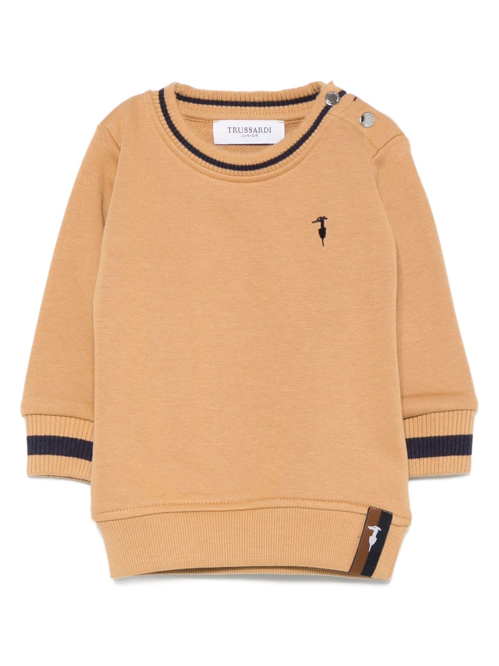 Felpa per neonato Trussardi Junior marrone con bordi a coste TIA25080FE APPLE CIN. TRUSSARDI KIDS 