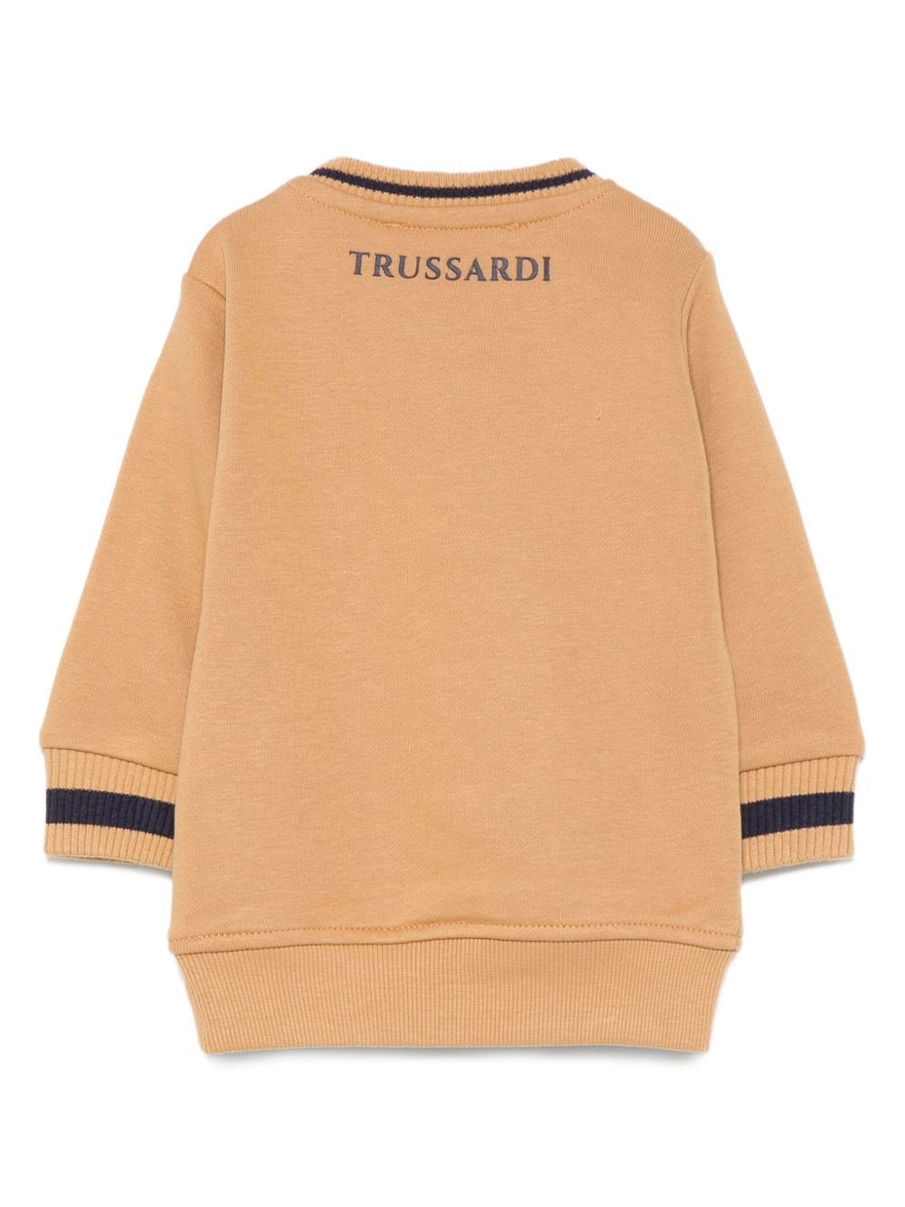 Felpa per neonato Trussardi Junior marrone con bordi a coste TIA25080FE APPLE CIN. TRUSSARDI KIDS 