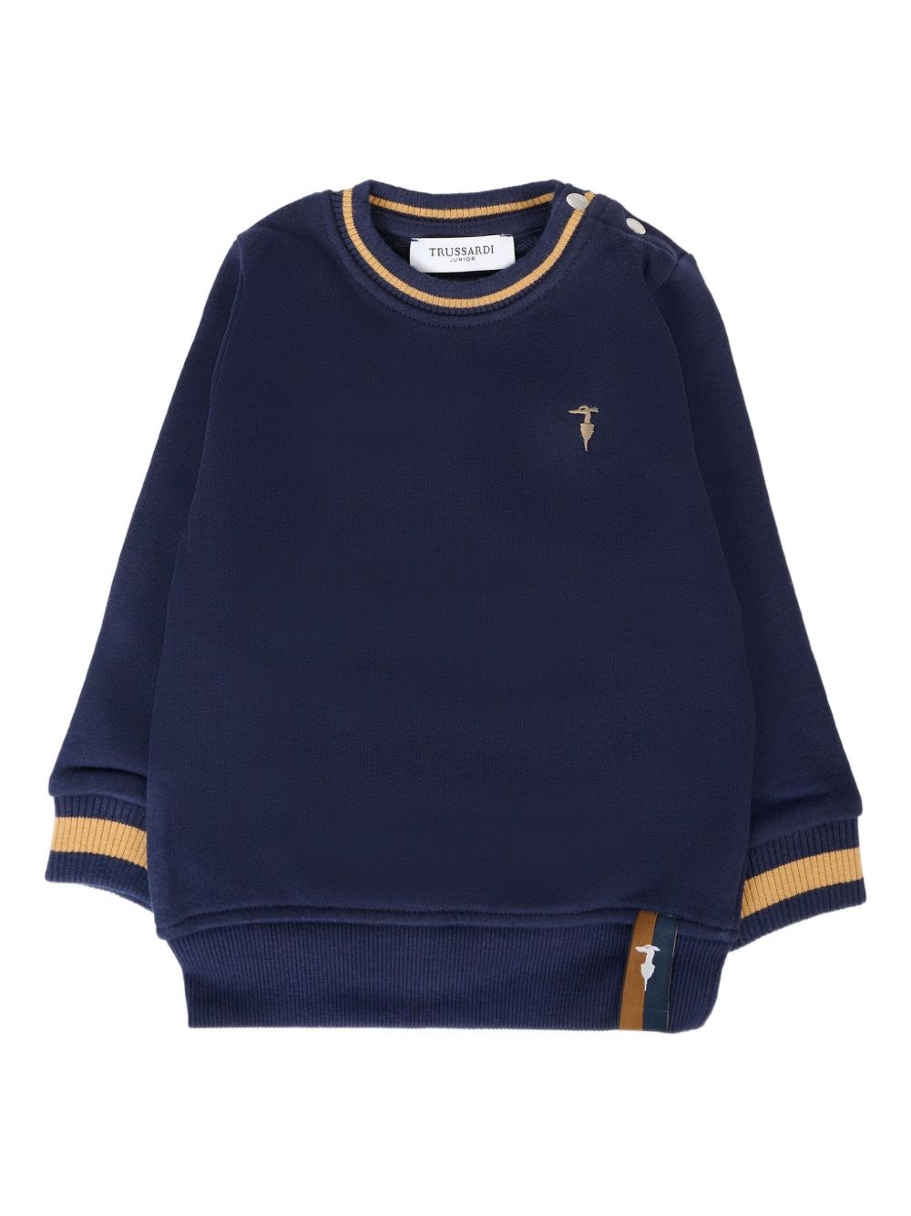 Felpa per neonato Trussardi Junior blu con bordi a coste TIA25080FE PEACOAT TRUSSARDI KIDS 