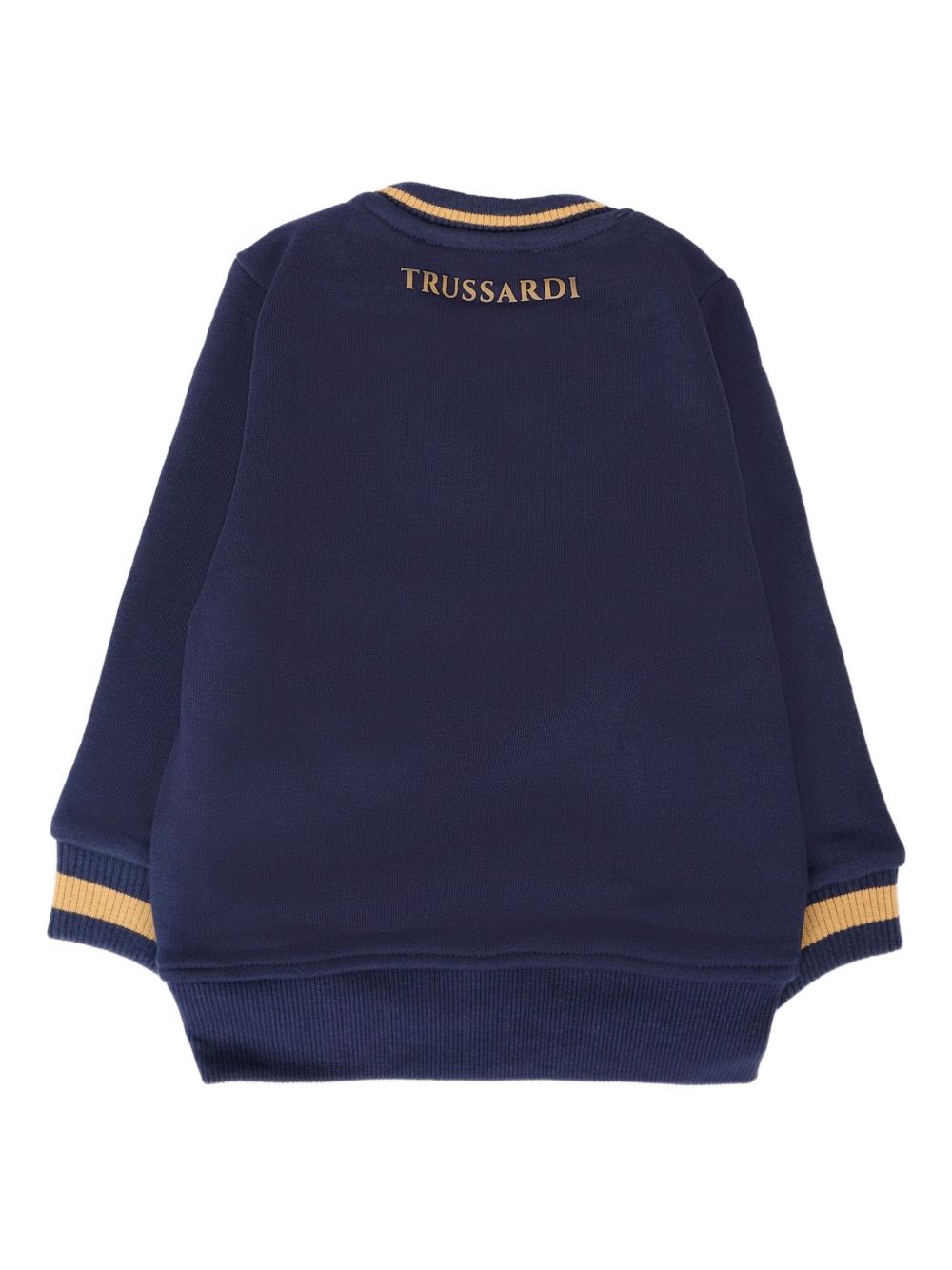 Felpa per neonato Trussardi Junior blu con bordi a coste TIA25080FE PEACOAT TRUSSARDI KIDS 