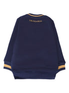 Felpa per neonato Trussardi Junior blu con bordi a coste TIA25080FE PEACOAT TRUSSARDI KIDS 