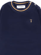 Felpa per neonato Trussardi Junior blu con bordi a coste TIA25080FE PEACOAT TRUSSARDI KIDS 