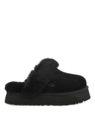 Slippers per bambina UGG Kids Disquette nero con finitura in pelliccia sintetica 1122550 BLK UGG KIDS 