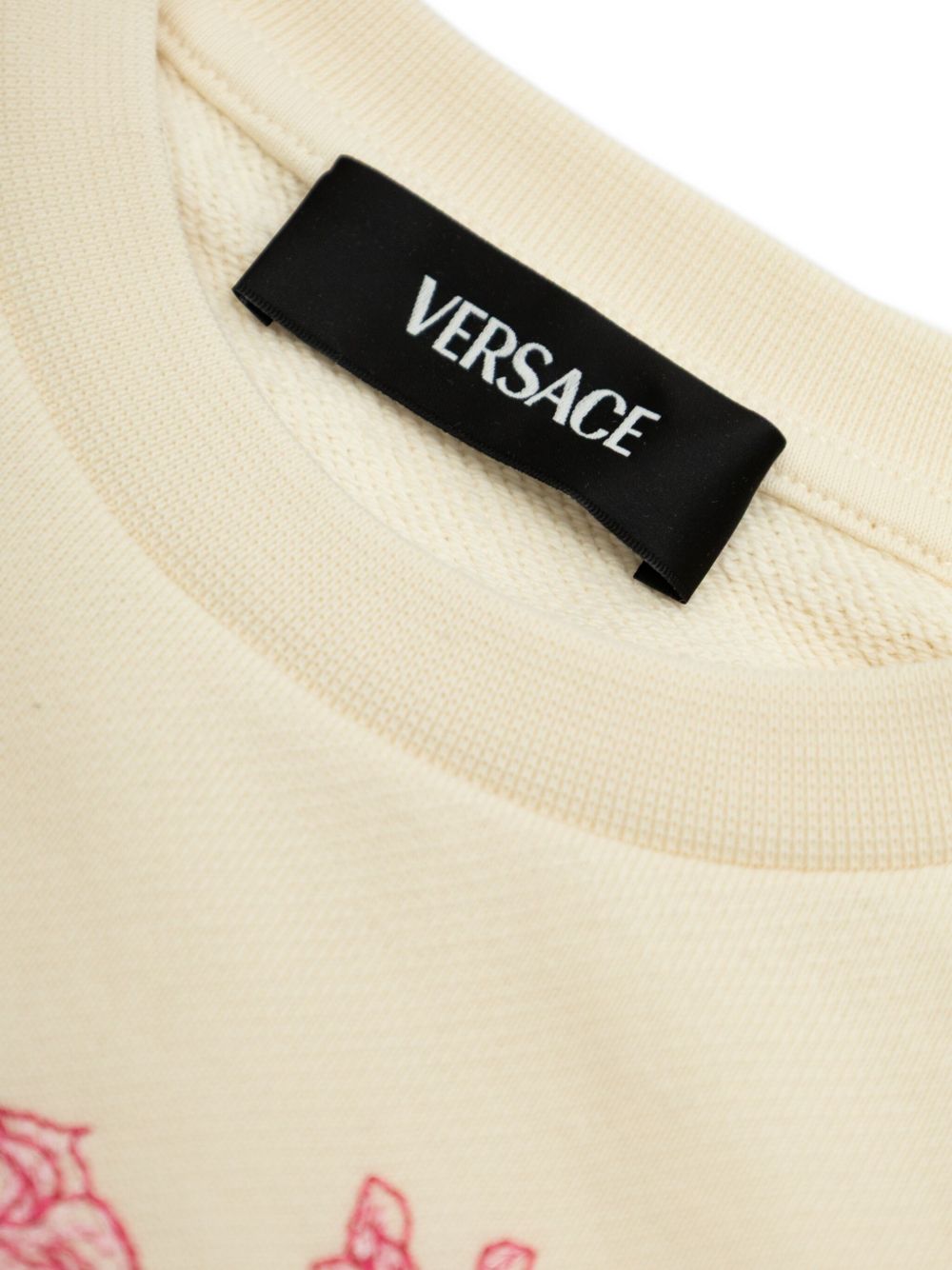 Felpa per neonata Versace Kids beige con stampa Medusa Crest 10185551A14882 2WX70 VERSACE KIDS 