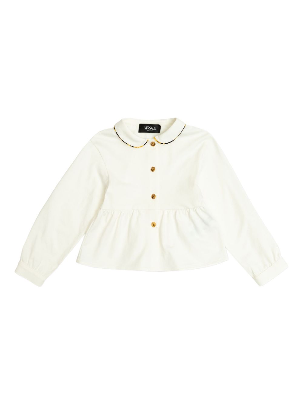 Camicia per bambina Versace Kids bianco con colletto alla Peter Pan 10186891A15358 2WZ90 VERSACE KIDS 