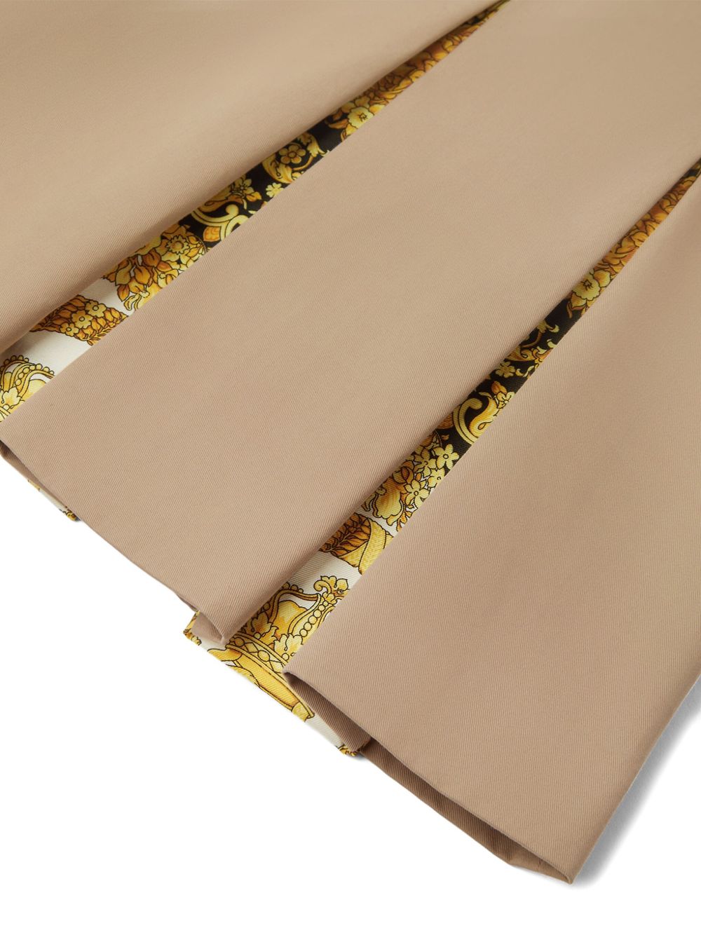 Minigonna plissettata per bambina Versace Kids beige con dettaglio laterale Medusa 10204851A14822 2KS40 VERSACE KIDS 