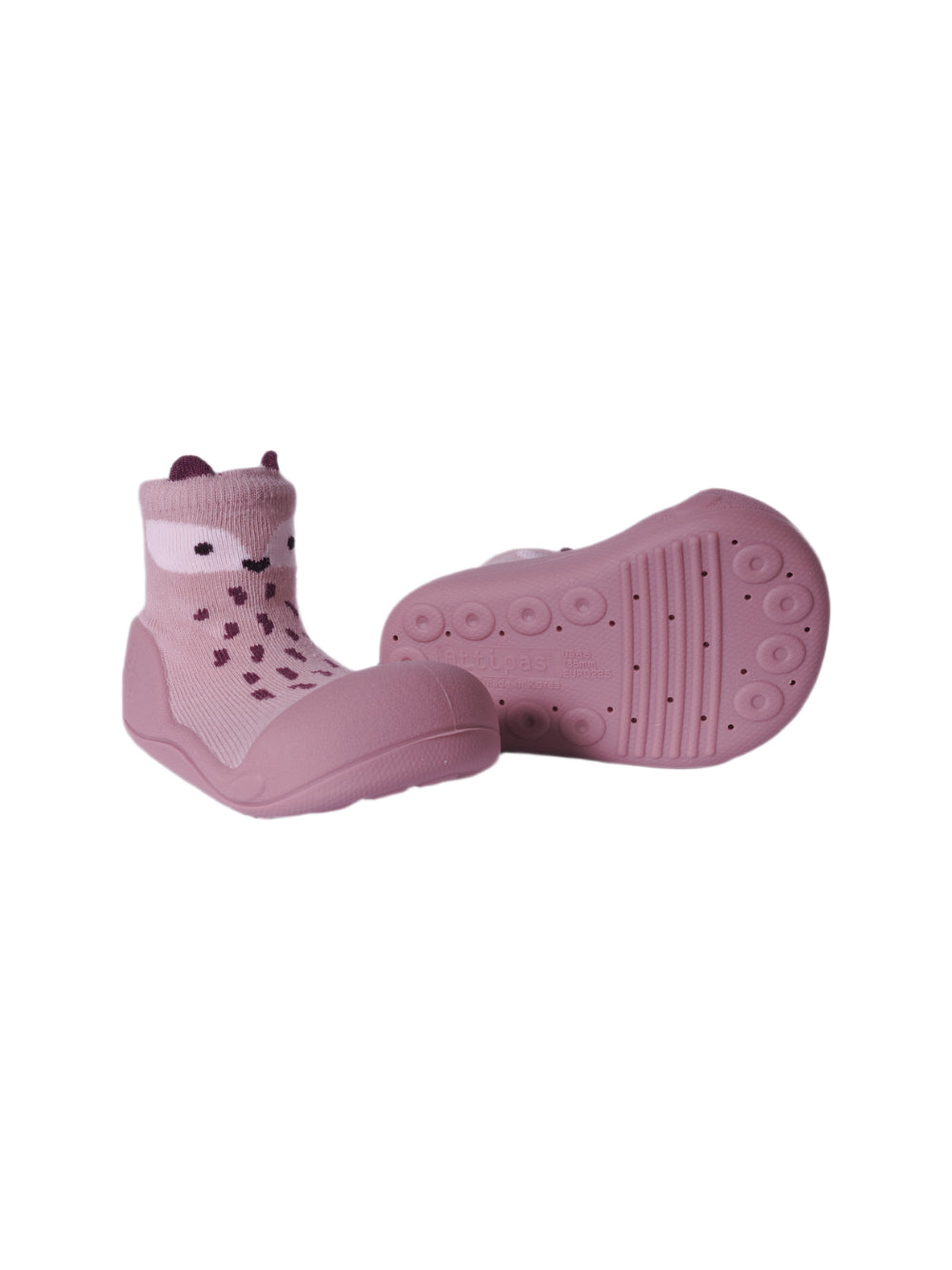 Scarpe primi passi per neonati Attipas rosa con motivo di volpe AEN02 PINK ATTIPAS KIDS 