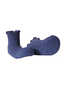 Scarpine primi passi Pom-Pom per neonati Attipas blu con tessuto a coste APO03 BLUE ATTIPAS KIDS 