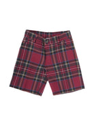 Shorts per bambino Baroni rosso con motivo scozzese 10522L ROSSO BARONI KIDS 