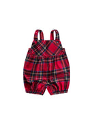 Salopette per neonato Baroni rossa con motivo tartan 10551.06 462R BARONI KIDS 