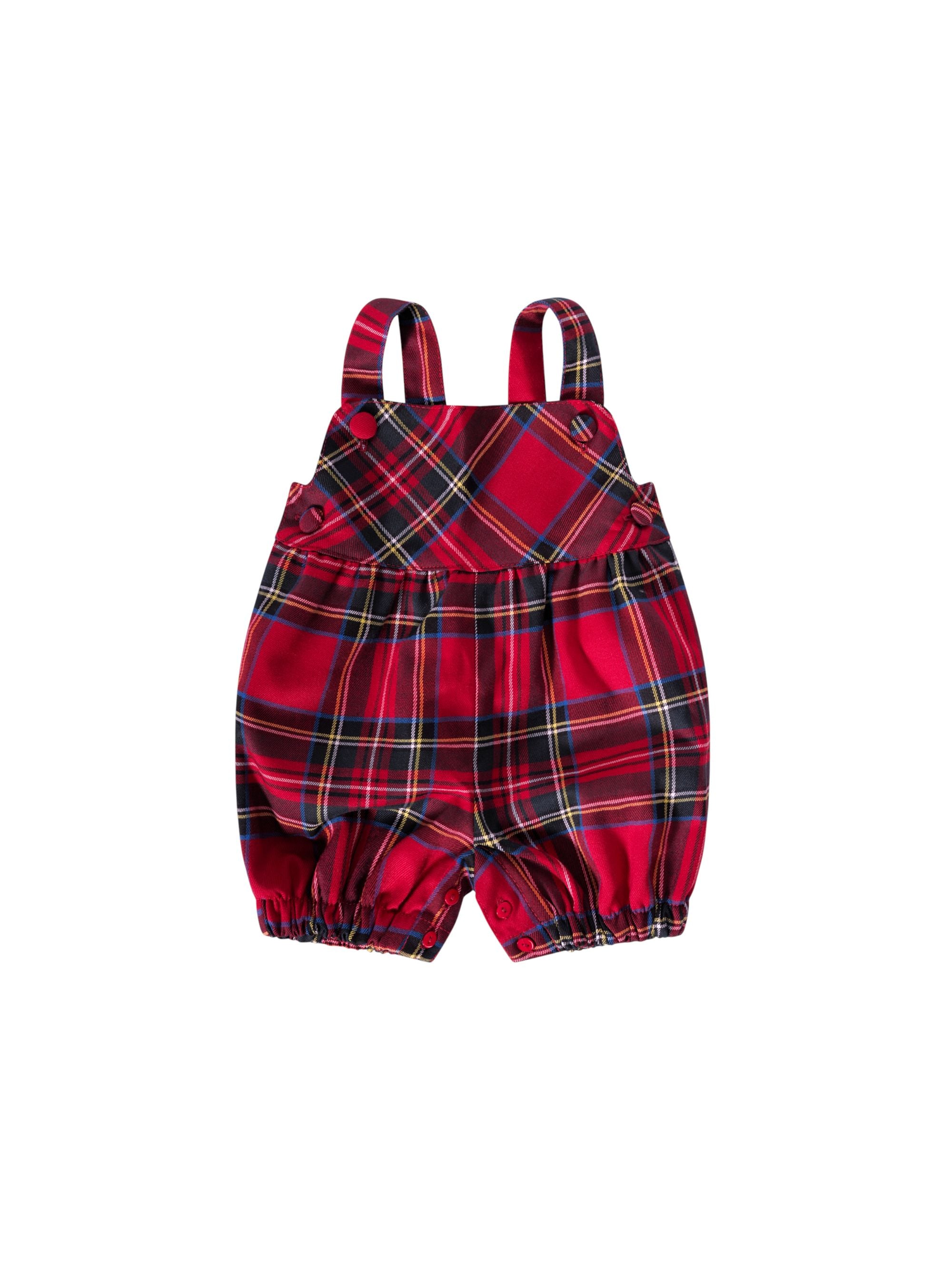 Salopette per neonato Baroni rossa con motivo tartan 10551.06 462R BARONI KIDS 