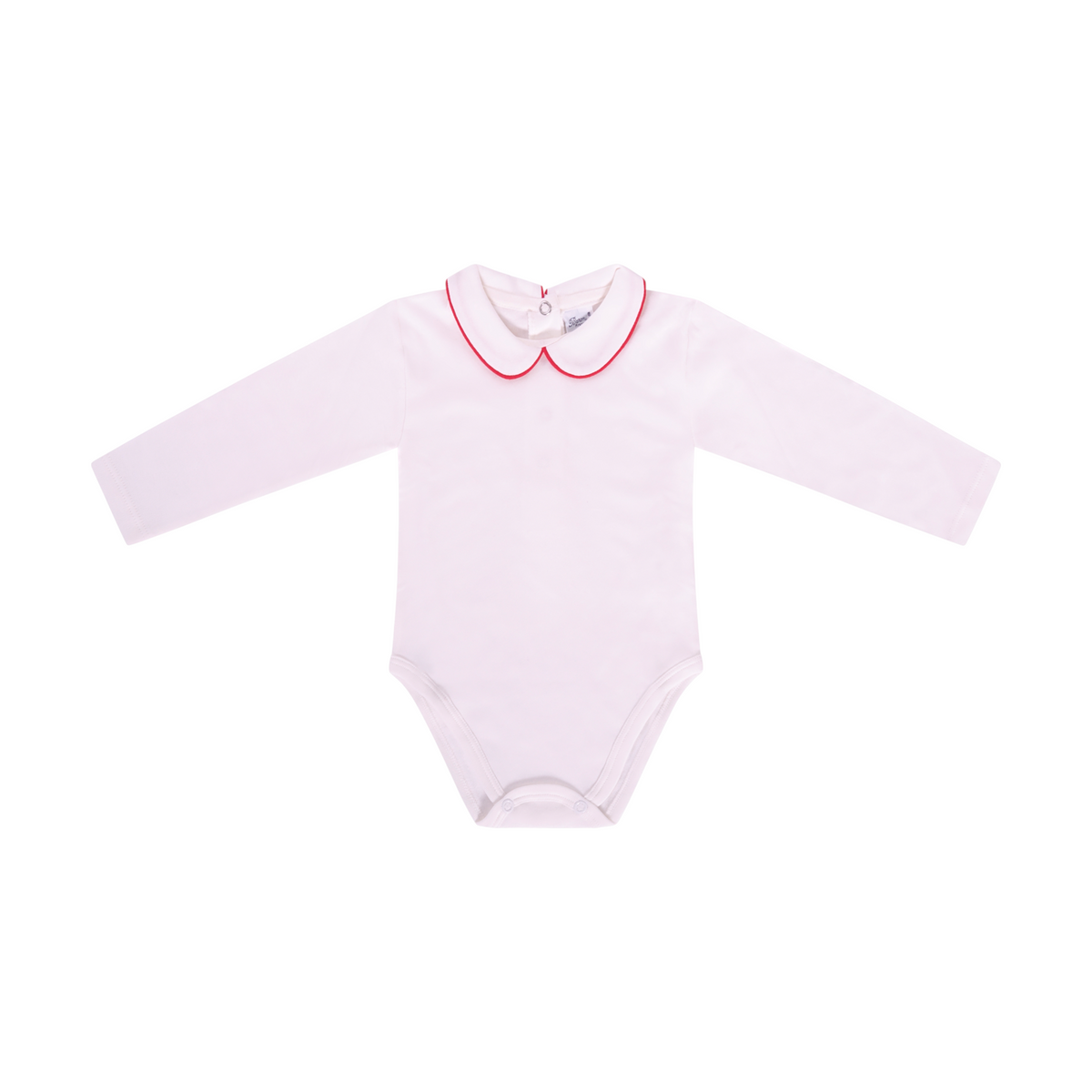 Body per bambina Baroni bianco con colletto a contrasto rosso 44202 PR BARONI KIDS 