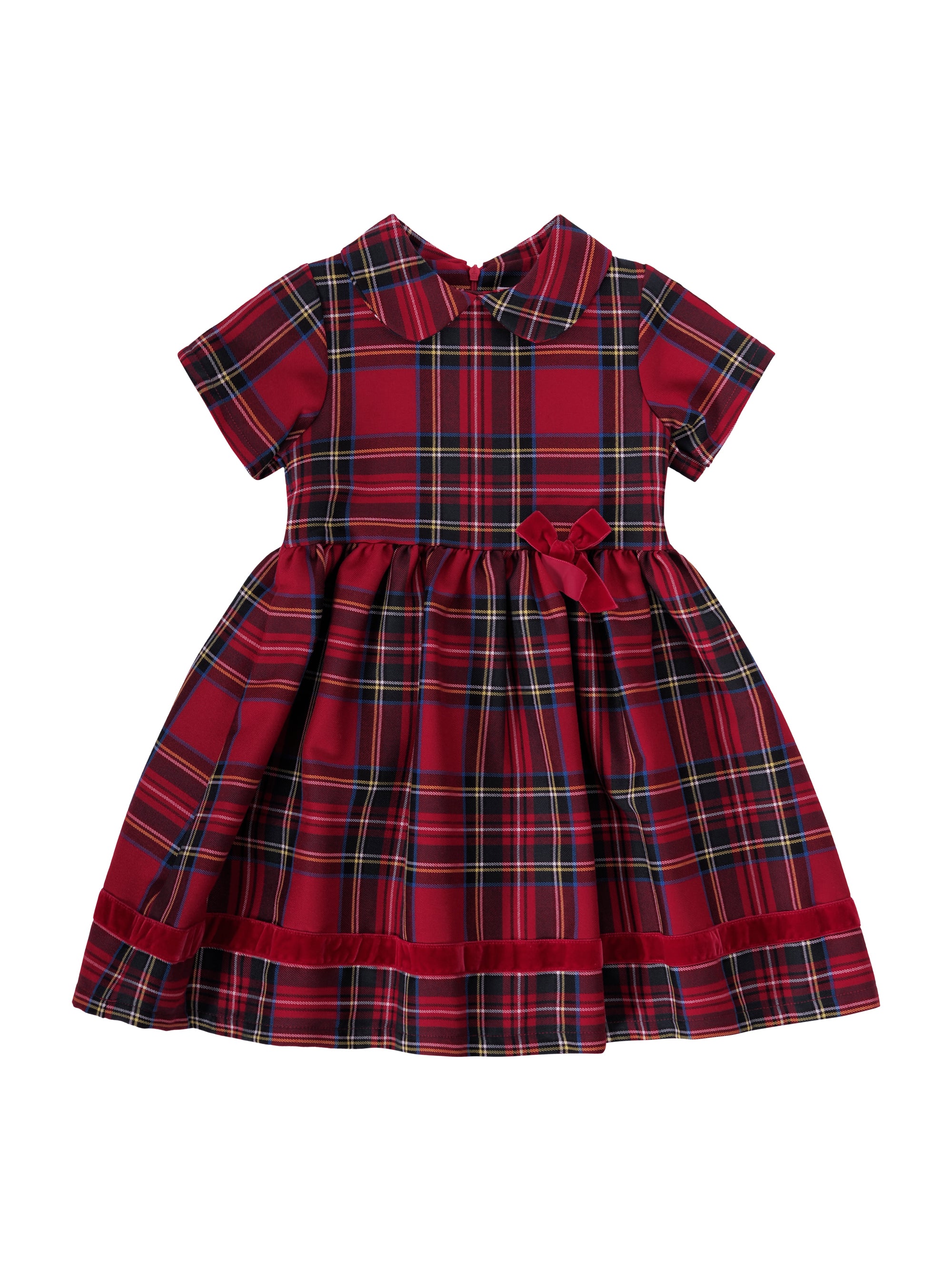 Abito per neonata Baroni rosso con motivo scozzese BA21018 ROSSO BARONI KIDS 