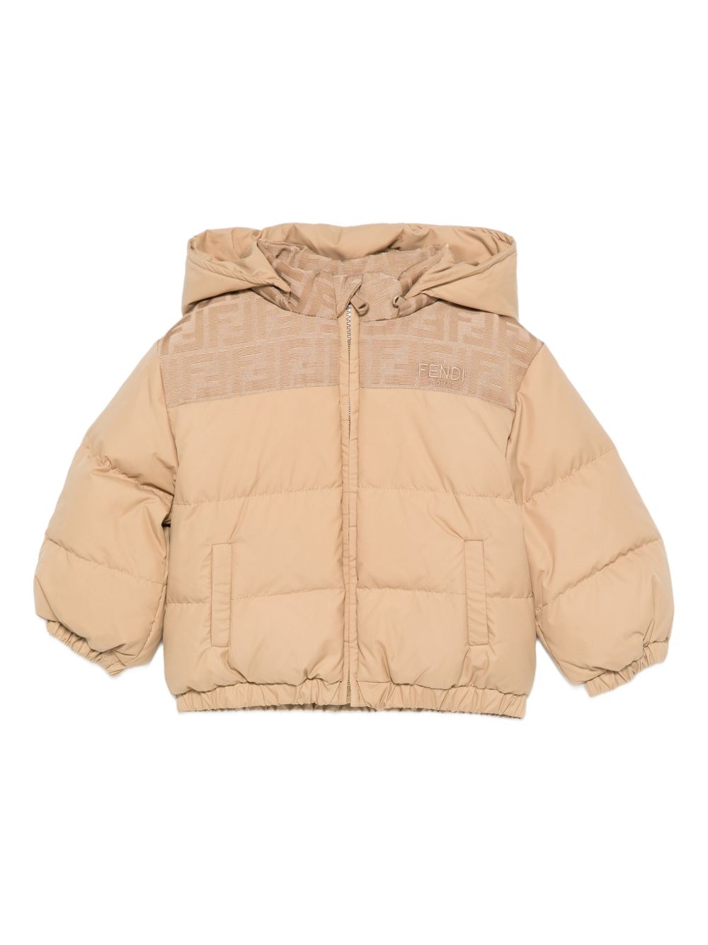 Giubbino per neonato Fendi Kids beige con dettaglio con logo FF BUA113 AS56 F0QU5 FENDI KIDS 