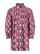 Abito per bambina Fendi Kids rosa con stampa logo FF all-over JFB809 AYMM F1TKH FENDI KIDS 