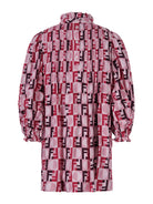 Abito per bambina Fendi Kids rosa con stampa logo FF all-over JFB809 AYMM F1TKH FENDI KIDS 
