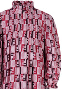 Abito per bambina Fendi Kids rosa con stampa logo FF all-over JFB809 AYMM F1TKH FENDI KIDS 