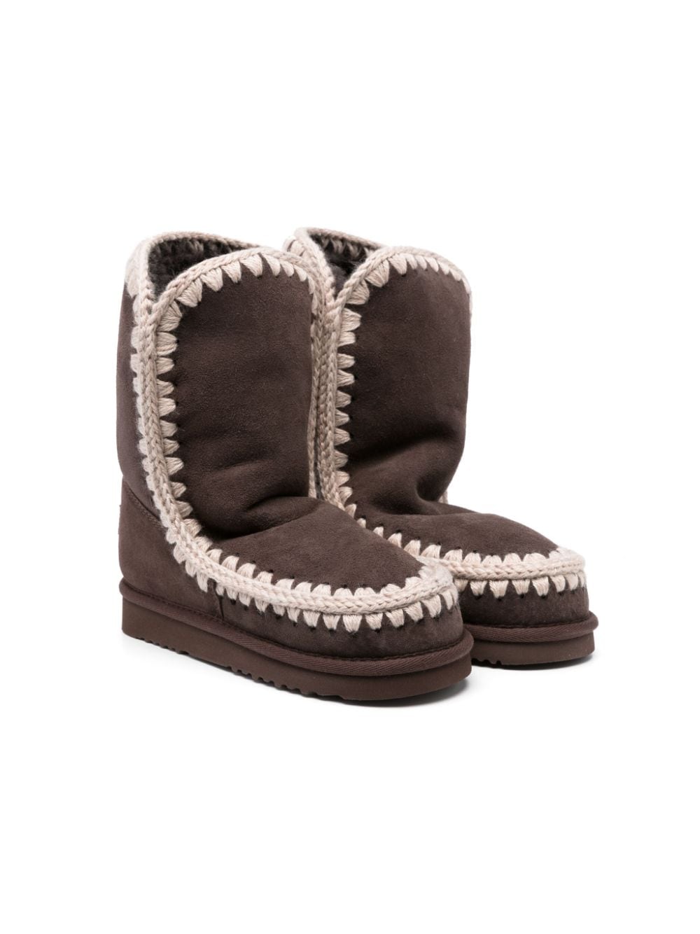 Stivali con cuciture a contrasto per bambina Mou Kids marrone con punta tonda FW101000A MOCHA MOU KIDS 