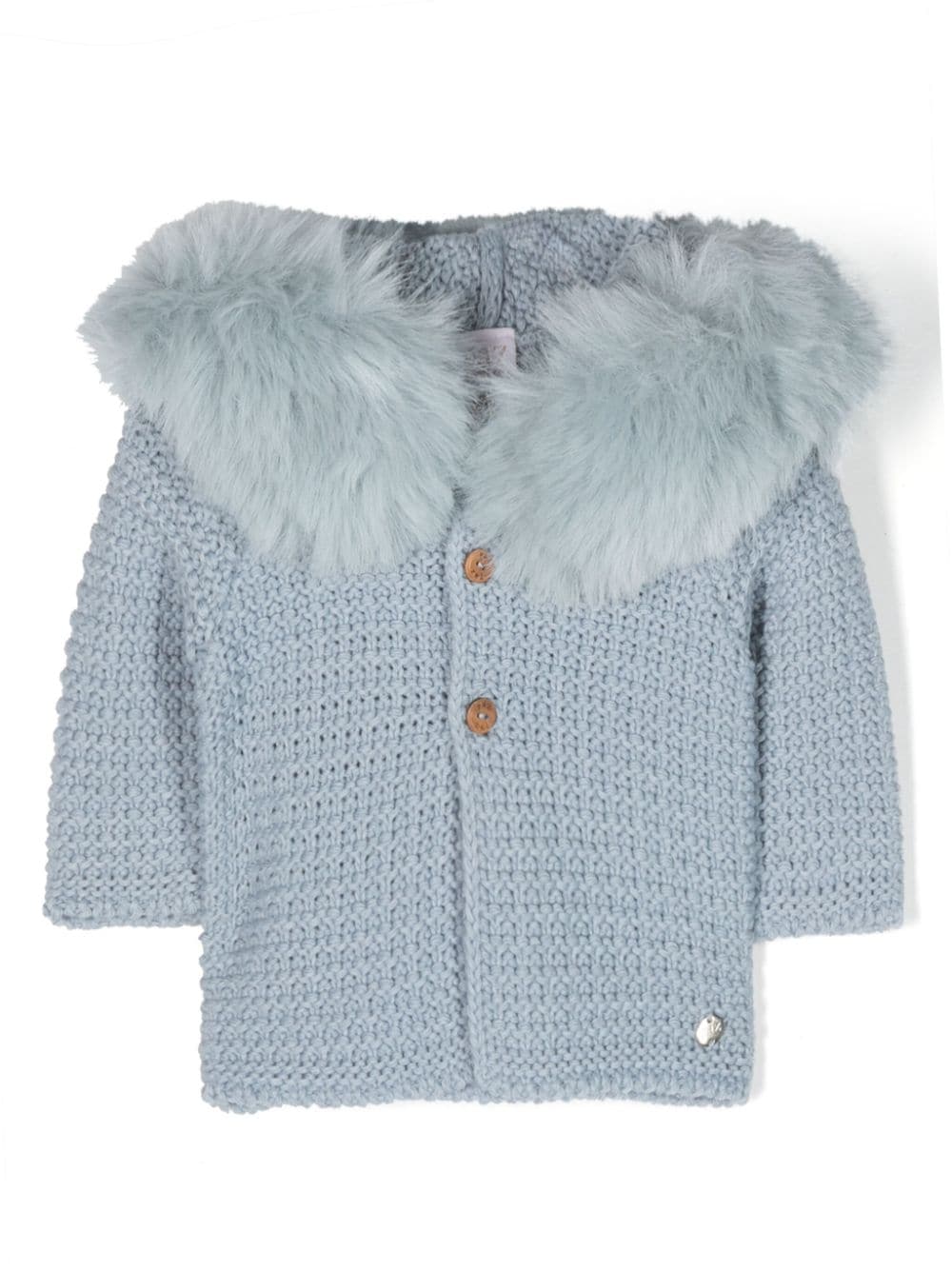 Cappotto con cappuccio Bambalina per neonato Paz Rodriguez blu co orlo dritto 012-130943 23 H98 PaZ RODRIGUEZ KIDS 
