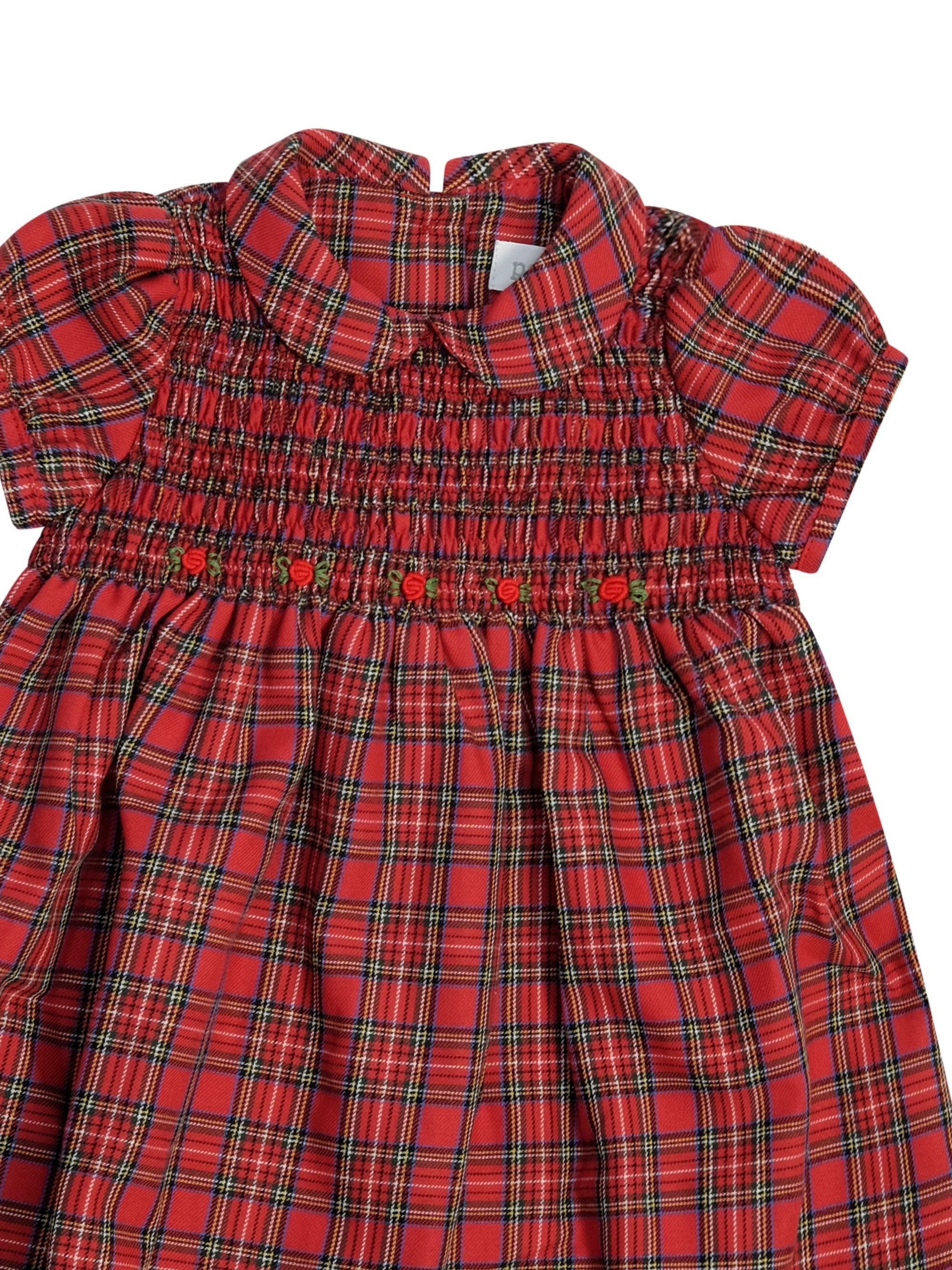Abito per neonata Pepecè rosso con motivo scozzese 714 77R7Q PEPECE' KIDS 