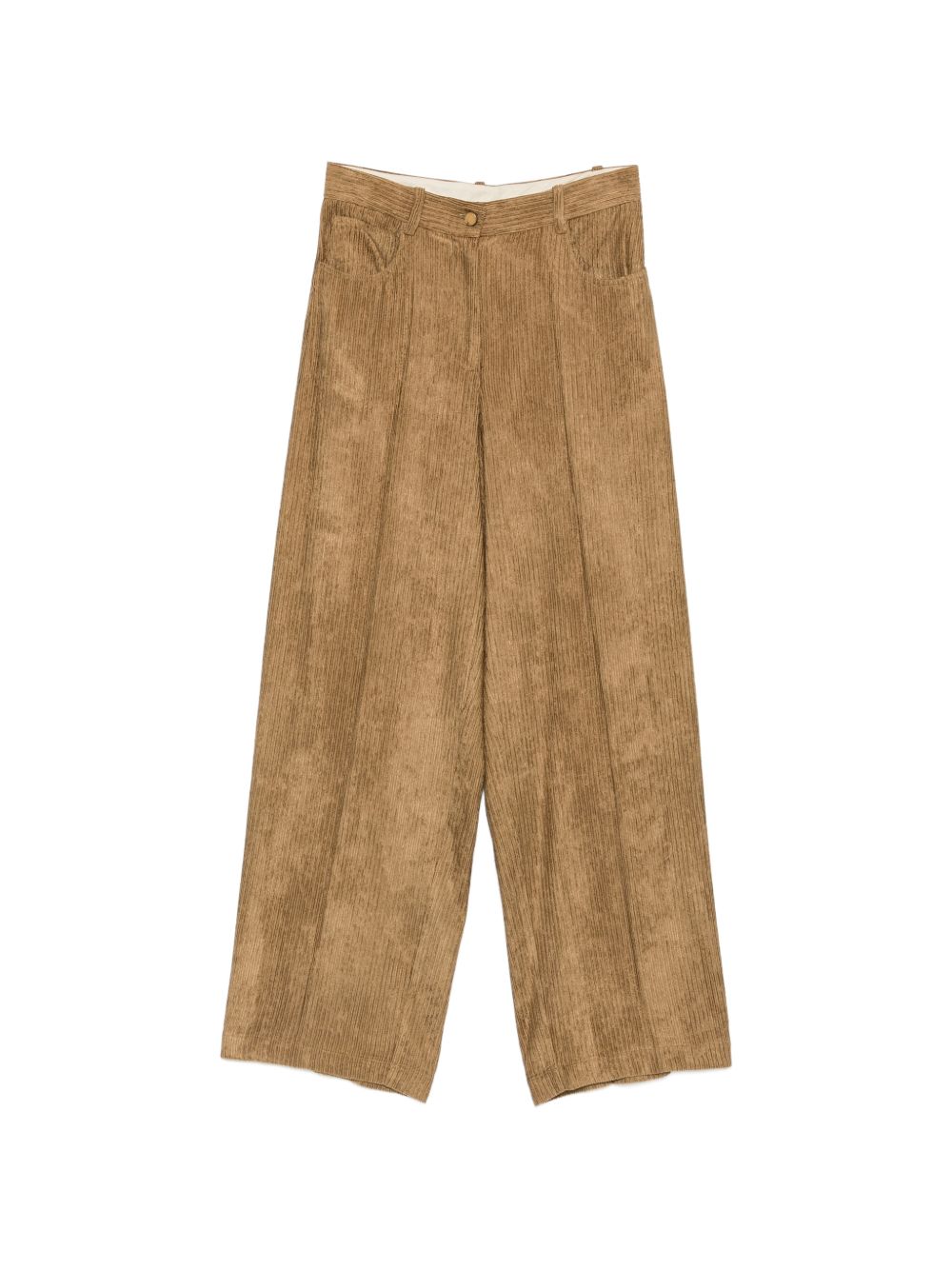 Pantaloni in velluto Alysi beige a coste con passanti per cintura 166116 A6003 KK ALYSI 